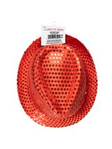 Kapelusz cekiny czerwony