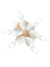 Białe jajeczka z rafią (6 szt.)