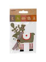 Drewniana zawieszka - renifer z szalikiem