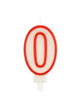 Świeczka cyferka nr 0 czerwona