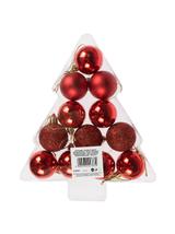 Bombki - komplet w choince (12 szt.) czerwony