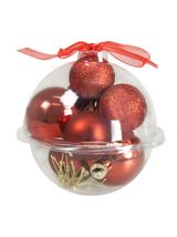 Zestaw dekoracji w bombce (9 szt.) - czerwone