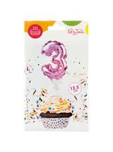 Balon foliowy na patyczku nr 3 różowy