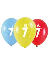 Balony z nadrukiem cyferki - 7 (3 szt.)
