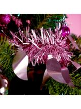 Łańcuch dekoracyjny matowy - listki różowy