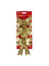 Zestaw kokard dekoracyjnych - prążki (3 szt.) złotych