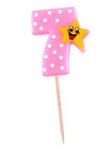 Świeczka cyferka z gwiazdką nr 7