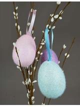 Brokatowe jajka flokowane (3 szt.)