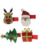 Świateczne brokatowe spinki (2 szt.)