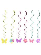 Wirujące dekoracje - kwiatuszki i motylki (6 szt.)
