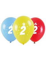 Balony z nadrukiem cyferki - 2 (3 szt.)