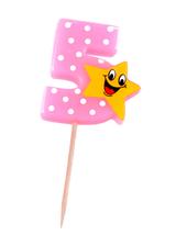 Świeczka cyferka z gwiazdką nr 5