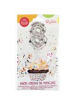 Balon foliowy na patyczku nr 8 srebrny