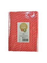 Słomki papierowe czerwone w białe kropki (144 szt.) - FSC Mix Credit