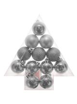 Bombki - komplet w choince (12 szt.) srebrny