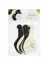 Balony ze złotym nadrukiem Happy New Year (6 szt.)