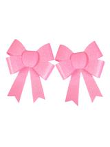 Zestaw kokard brokatowych (2 szt.) różowych