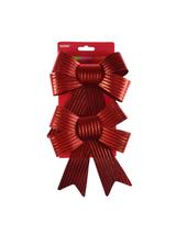 Zestaw kokard dekoracyjnych - prążki (2 szt.) czerwonych