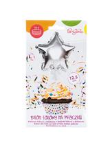 Balon foliowy na patyczku gwiazdka srebrny