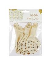 Balony ze złotym nadrukiem gwiazdki (6 szt.)