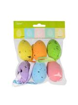 Jajka nakrapiane z zawieszkami - mix kolorów (6 szt.)