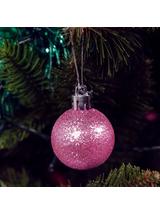 Bombki - komplet w choince (12 szt.) różowy