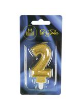 Świeczka cyferka premium nr 2 złota