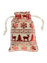 Jutowe worki na prezenty z nadrukiem (3 szt.)