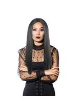 Długa peruka - czarna