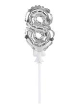 Balon foliowy na patyczku nr 8 srebrny