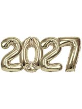 Zestaw balonów foliowych 2027 - szampański złoty