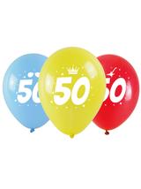 Balony jubileuszowe - 50 (3 szt.)