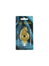 Świeczka cyferka premium nr 6 złota