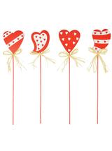 Drewniane serce na piku - mix wzorów