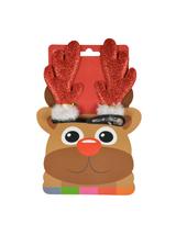 Brokatowe rogi renifera (2 szt.) czerwone