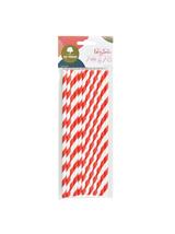 Słomki papierowe - paski czerwone (12 szt.) - FSC Mix Credit