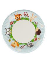 Talerze papierowe - Leśne zwierzątka (8 szt.) - FSC Mix Credit