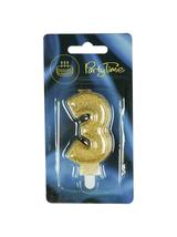 Świeczka cyferka premium nr 3 złota