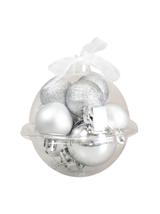Zestaw dekoracji w bombce (9 szt.) - srebrne
