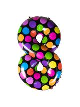 Balon foliowy cyferka w kropki nr 8