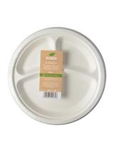 Talerze trójdzielne 23 cm - trzcina cukrowa (6 szt.)