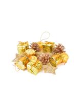 Komplet ozdób choinkowych (16 szt.) złotych