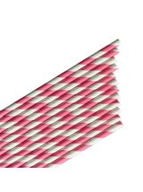 Słomki papierowe - paski różowe (12 szt.) - FSC Mix Credit