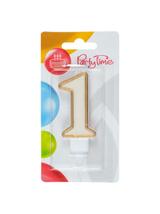 Świeczka cyferka nr 1 złota