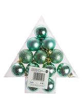 Bombki - komplet w choince (12 szt.) miętowy