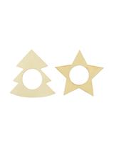 Świąteczne obrączki na serwetki - choinki/ gwiazdki (4 szt.)