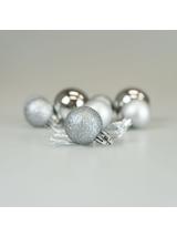 Zestaw dekoracji w bombce (9 szt.) - srebrne