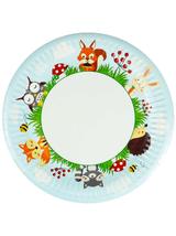 Talerze papierowe - Leśne zwierzątka (8 szt.) - FSC Mix Credit