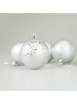 Zestaw bombek z efektem rosy (4 szt.) - srebrny