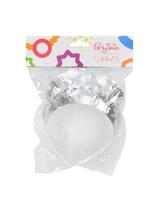 Tiara cekiny srebrna